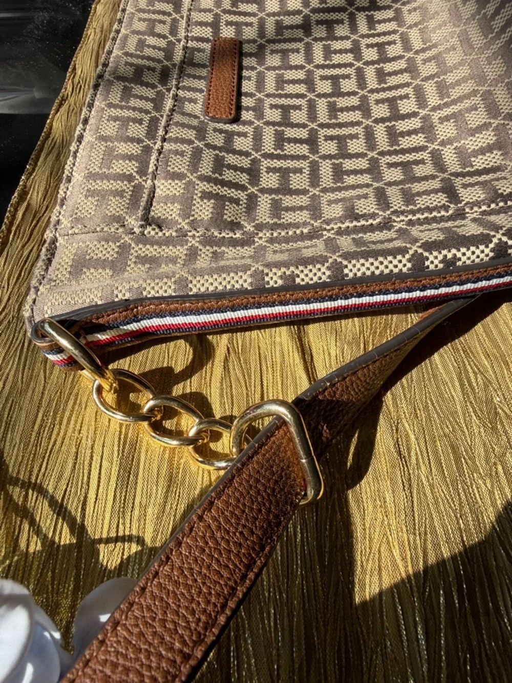 Tommy Hilfiger Crossbody Monogram Bag Top Zip Small Preppy Concert Travel - Picture 3 of 5